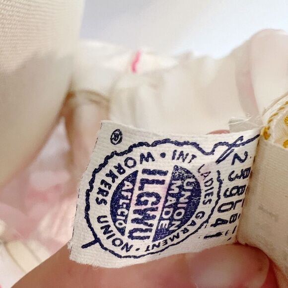 Lorrie Deb Vintage Dress Floral Embroidered White and Pink Size Small VTG 11 - Picture 9 of 16